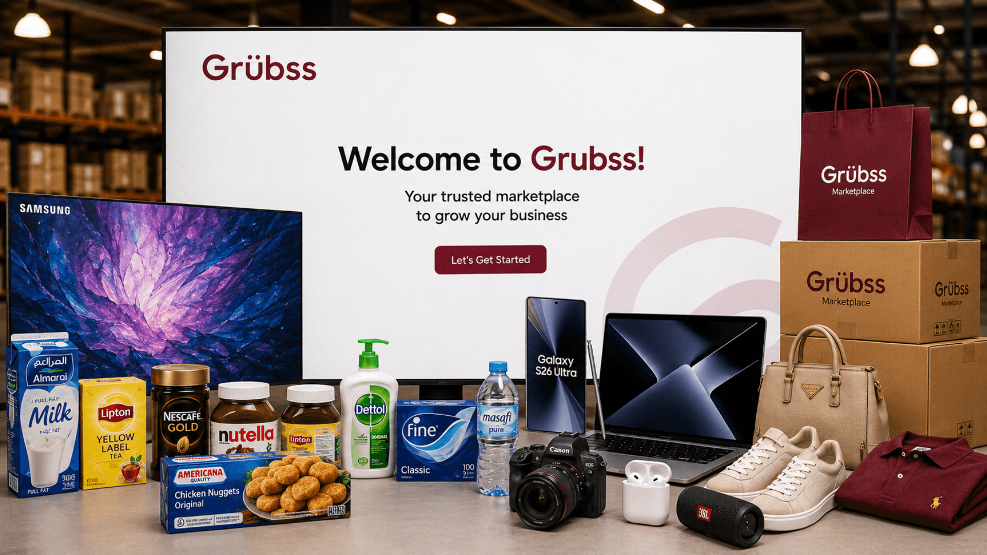 Vendor using the Grubss dashboard to manage products and orders